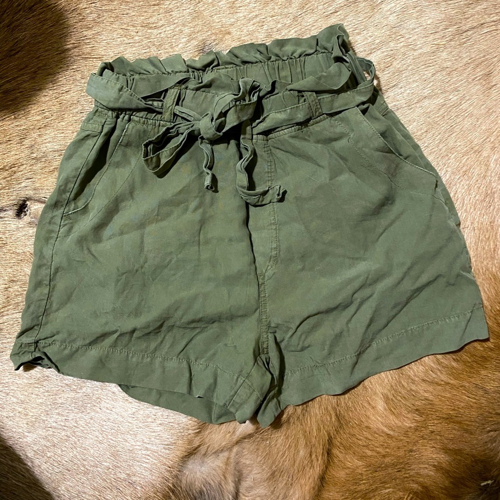 Green paper bag shorts